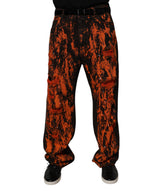 Dolce &amp; Gabbana Black Red Tie Dye Cotton Straight Denim Jeans