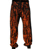 Dolce &amp; Gabbana Black Red Tie Dye Cotton Straight Denim Jeans