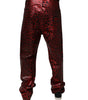Dolce &amp; Gabbana Red Leopard Cotton Straight Men Denim Jeans