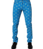 Dolce &amp; Gabbana Blue Logo Monogram Cotton Skinny Denim Jeans