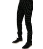 Dolce &amp; Gabbana Black Green Stripes Cotton Skinny Denim Jeans