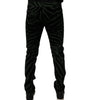 Dolce &amp; Gabbana Black Green Stripes Cotton Skinny Denim Jeans