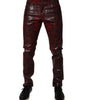 Dolce &amp; Gabbana Red Leopard Cotton Skinny Men Denim Jeans