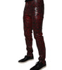 Dolce &amp; Gabbana Red Leopard Cotton Skinny Men Denim Jeans