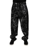 Dolce &amp; Gabbana Black Tie Dye Cotton Straight Men Denim Jeans