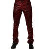 Dolce &amp; Gabbana Red Leopard Cotton Slim Fit Denim Jeans