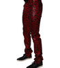 Dolce &amp; Gabbana Red Leopard Cotton Slim Fit Denim Jeans