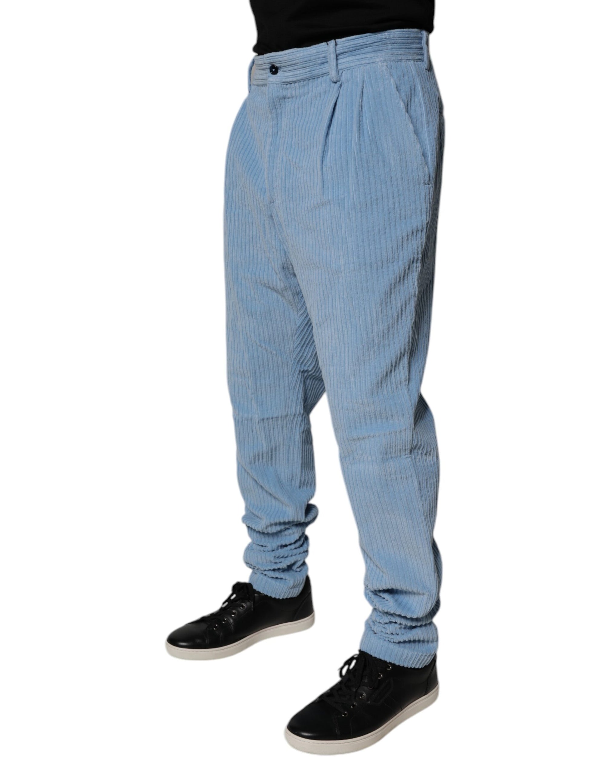 Dolce &amp; Gabbana Light Blue Corduroy Cotton Skinny Denim Jeans