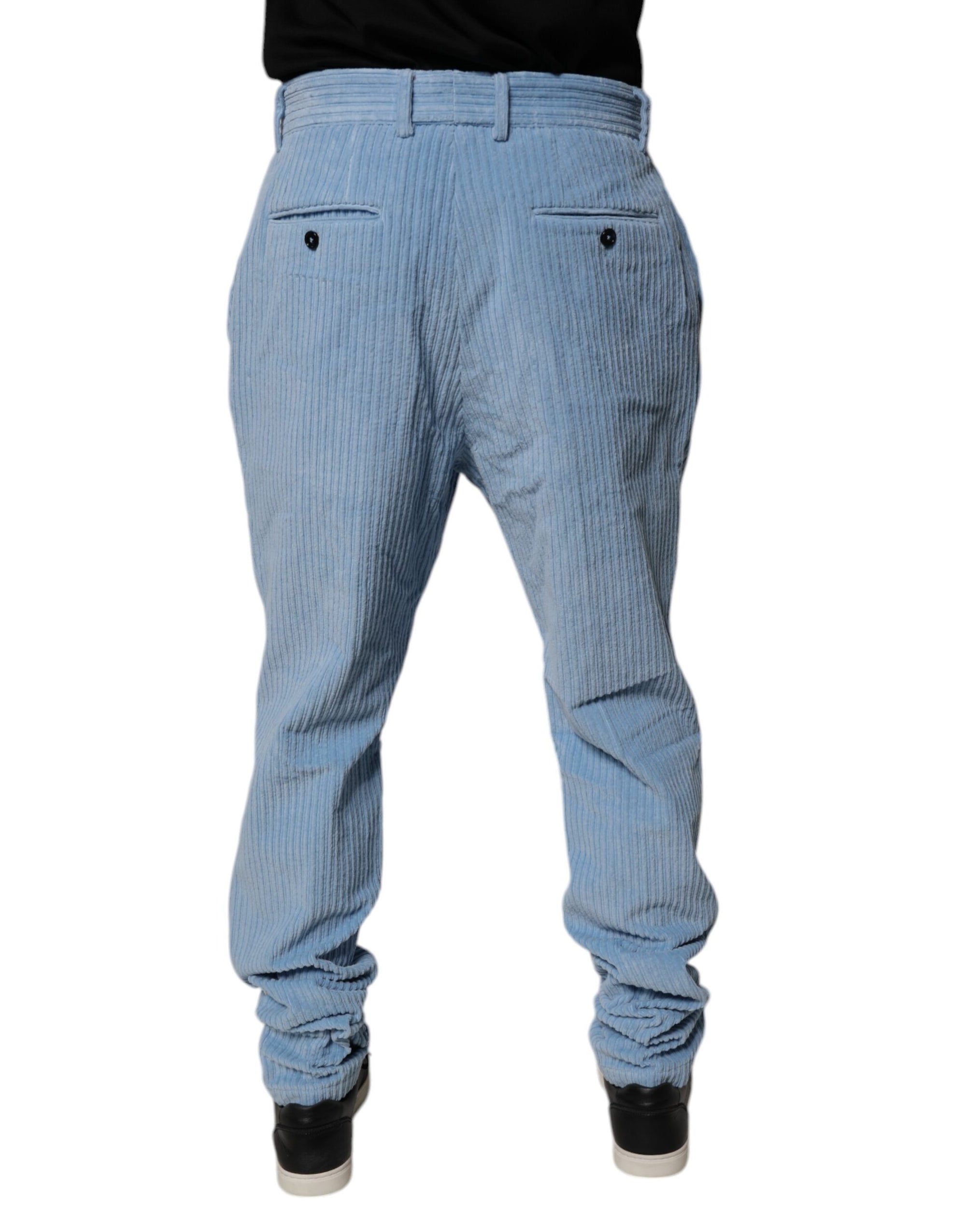 Dolce &amp; Gabbana Light Blue Corduroy Cotton Skinny Denim Jeans