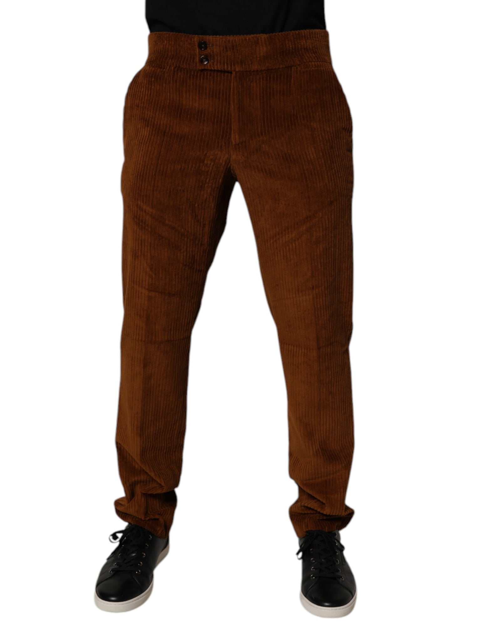 Dolce &amp; Gabbana Dark Brown Corduroy Cotton Skinny Denim Jeans
