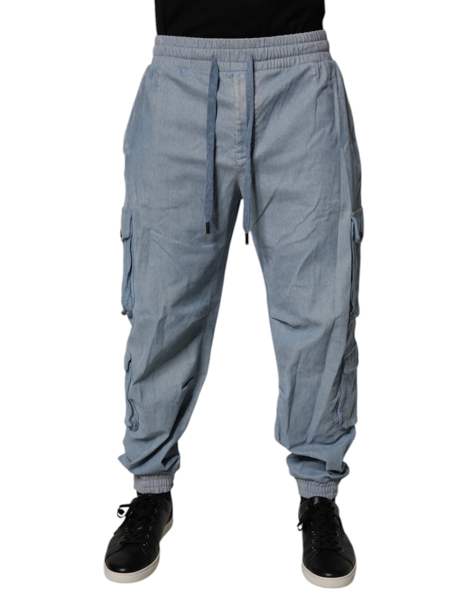 Dolce &amp; Gabbana Light Blue Cotton Jogger Cargo Men Denim Pants