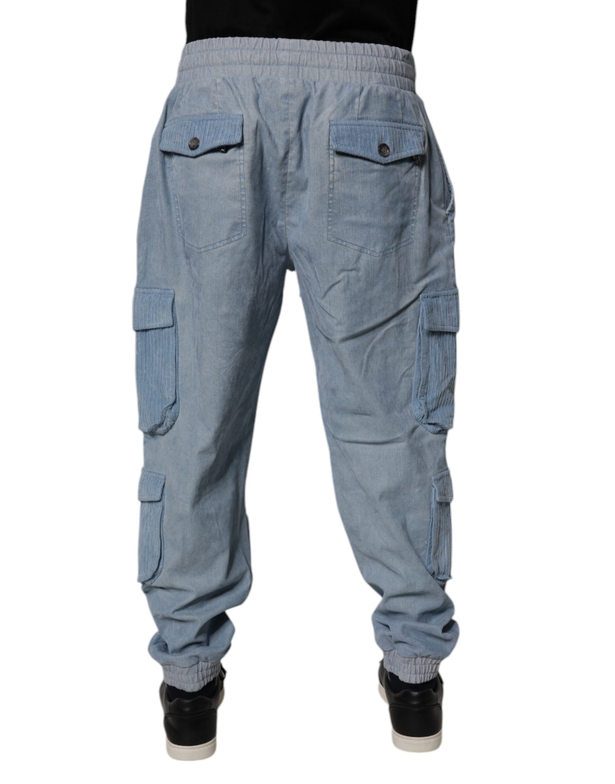 Dolce &amp; Gabbana Light Blue Cotton Jogger Cargo Men Denim Pants