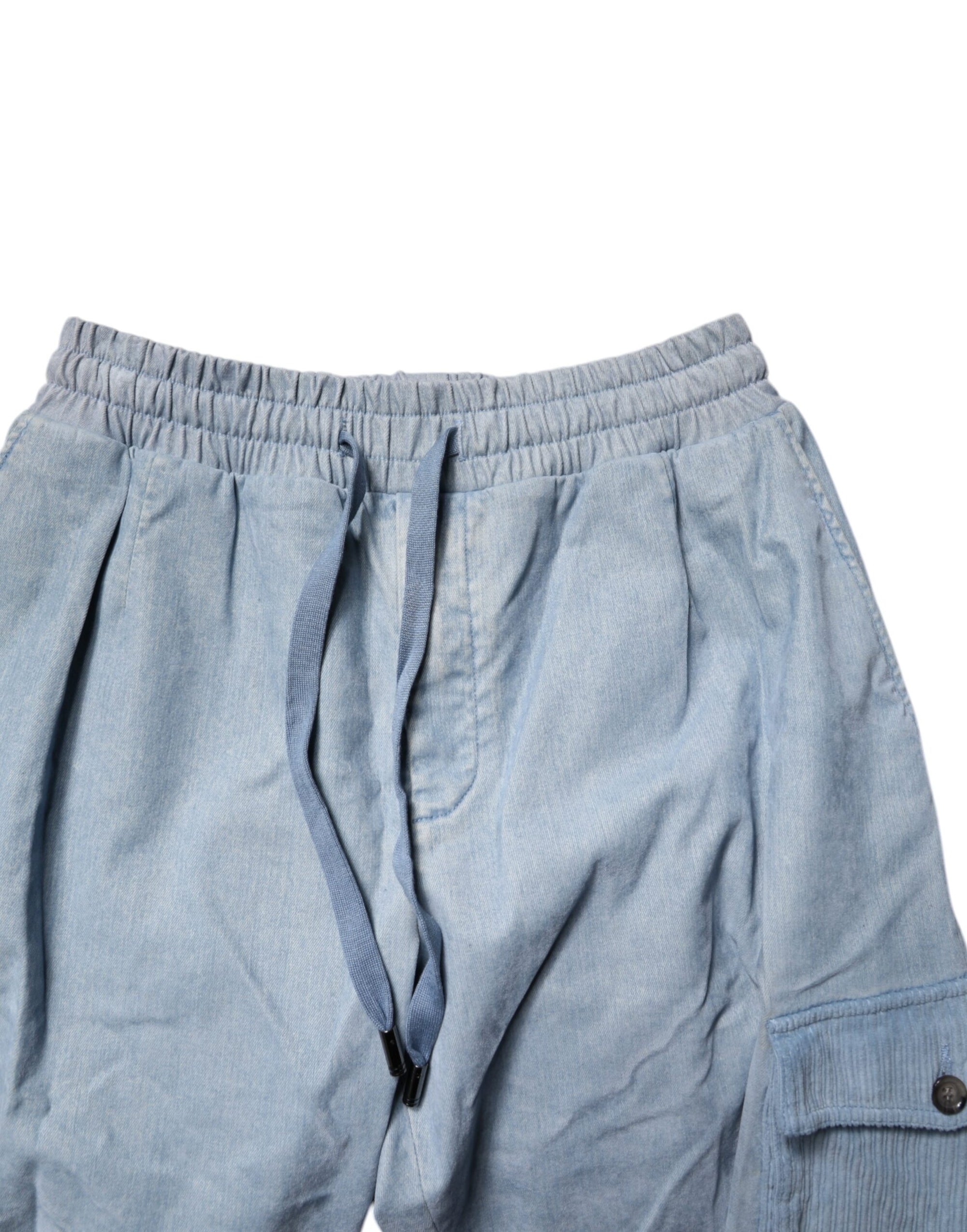 Dolce &amp; Gabbana Light Blue Cotton Jogger Cargo Men Denim Pants
