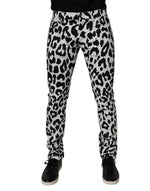 Dolce &amp; Gabbana White Leopard Cotton Skinny Denim Jeans