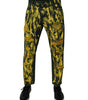 Dolce &amp; Gabbana Black Yellow Tie Dye Tattered Skinny Men Denim Jeans