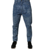 Dolce &amp; Gabbana Blue Tie Dye Cotton Skinny Men Denim Jeans