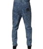 Dolce &amp; Gabbana Blue Tie Dye Cotton Skinny Men Denim Jeans