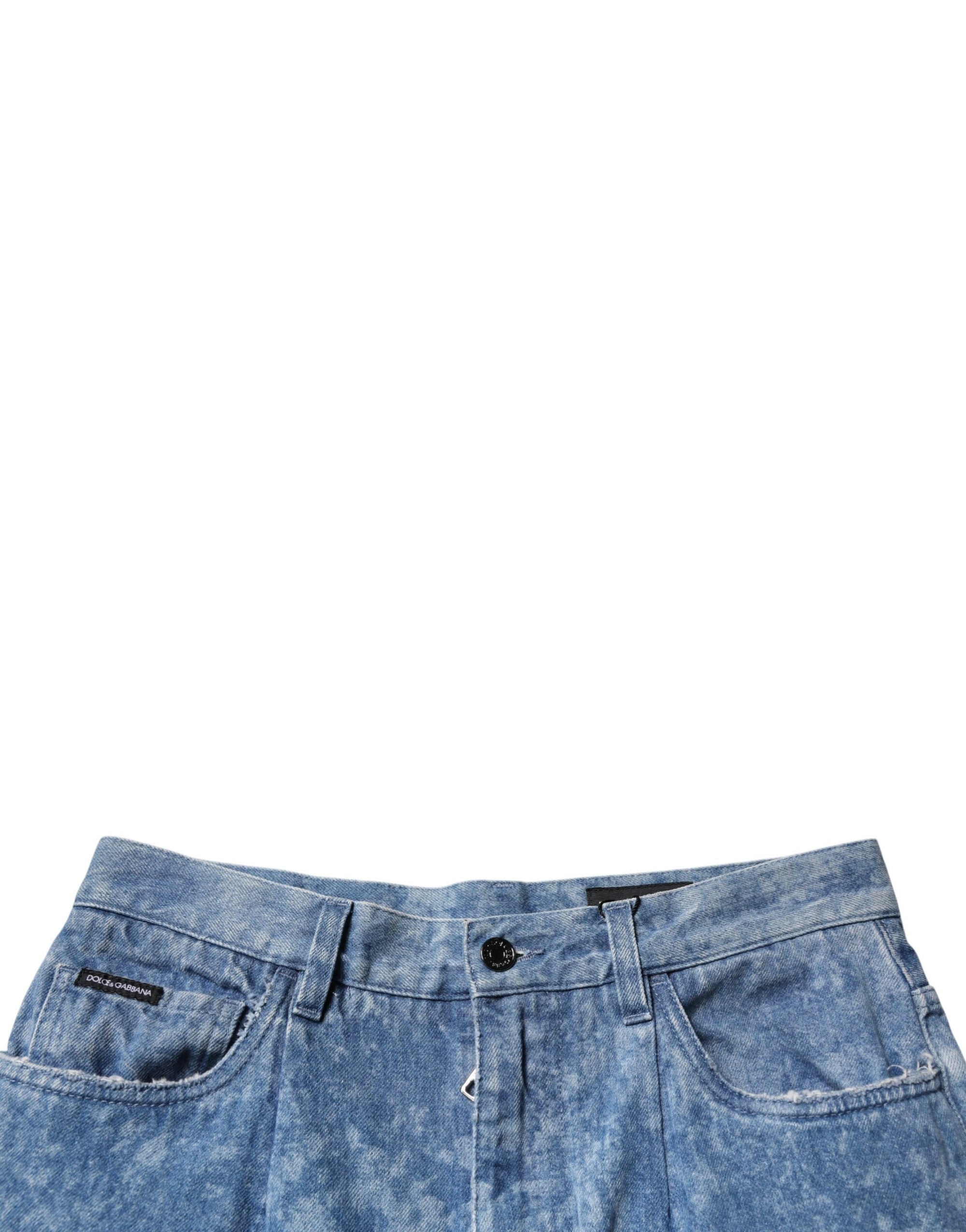 Dolce &amp; Gabbana Blue Tie Dye Cotton Skinny Men Denim Jeans