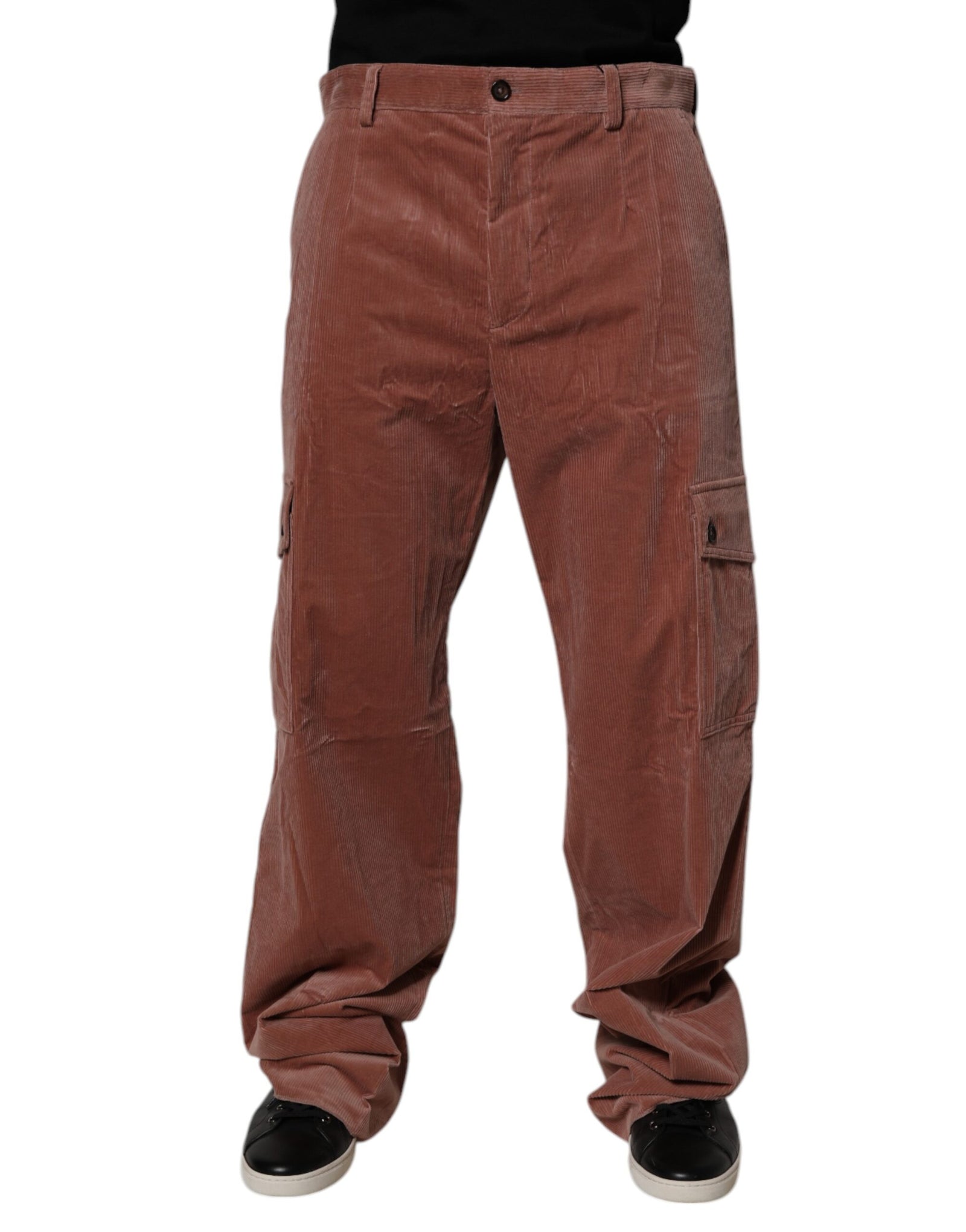 Dolce &amp; Gabbana Brown Corduroy Cotton Cargo Men Denim Jeans