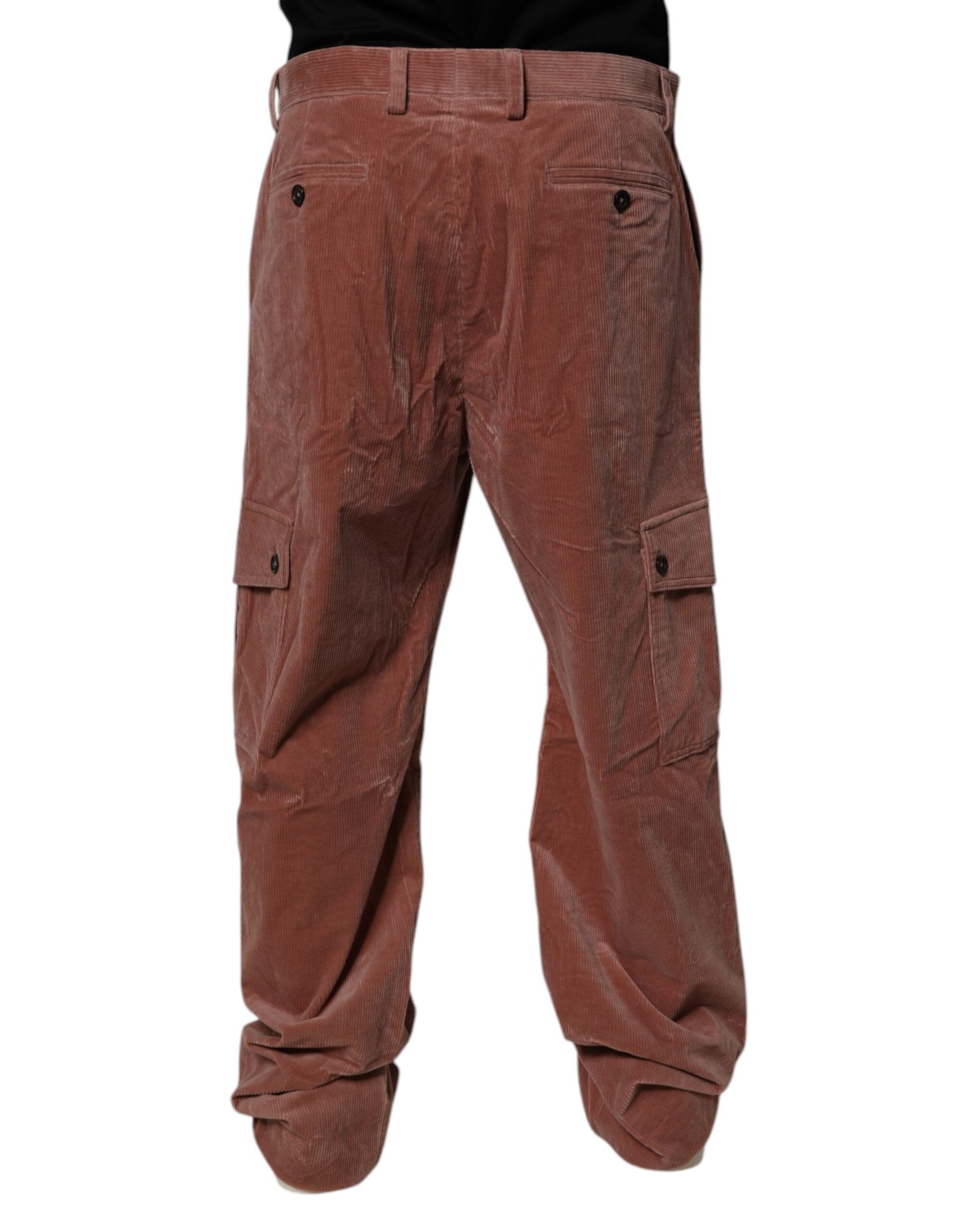 Dolce &amp; Gabbana Brown Corduroy Cotton Cargo Men Denim Jeans