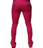 Dolce &amp; Gabbana Pink Black Stripe Slim Fit Men Dress Pants