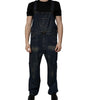 Dolce & Gabbana Dark Blue Cotton Men Jumpsuit Denim Jeans