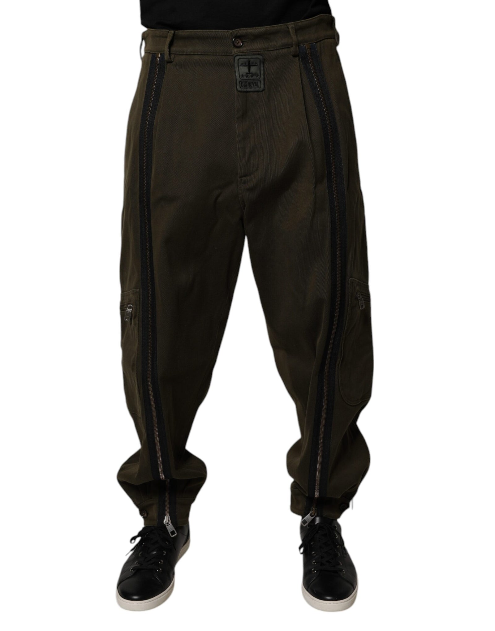 Dolce &amp; Gabbana Dark Brown Cotton Jogger Cargo Pants