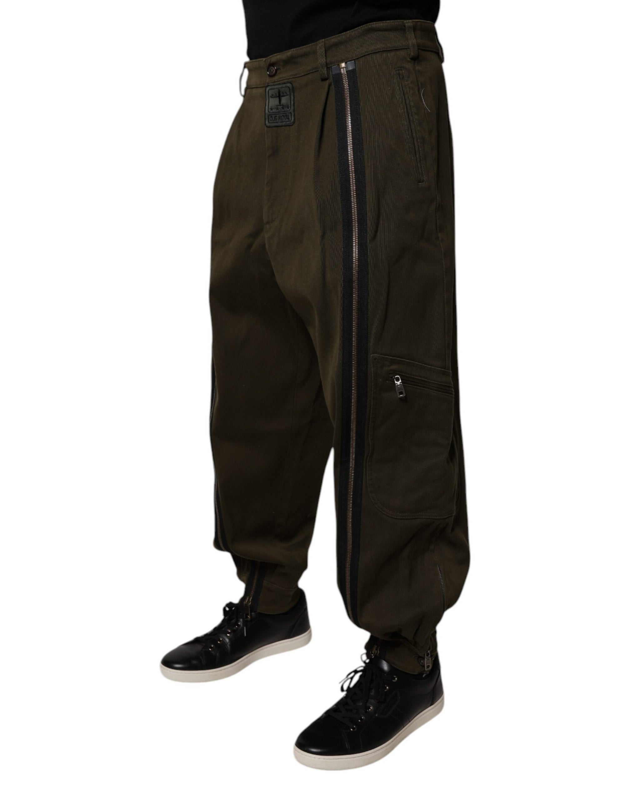 Dolce &amp; Gabbana Dark Brown Cotton Jogger Cargo Pants