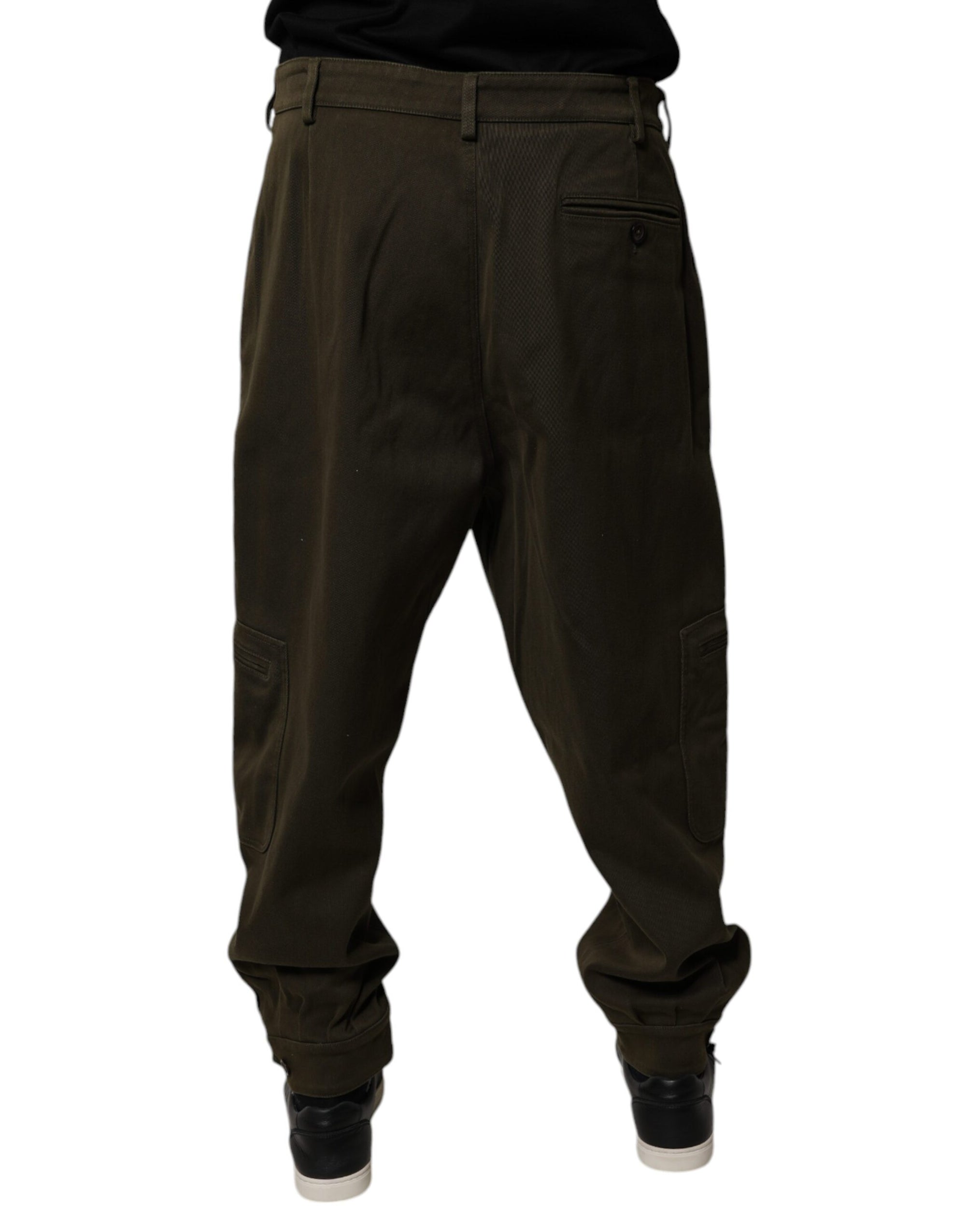 Dolce &amp; Gabbana Dark Brown Cotton Jogger Cargo Pants
