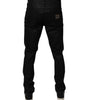 Dolce &amp; Gabbana Black Cotton Stretch Skinny Men Denim Jeans