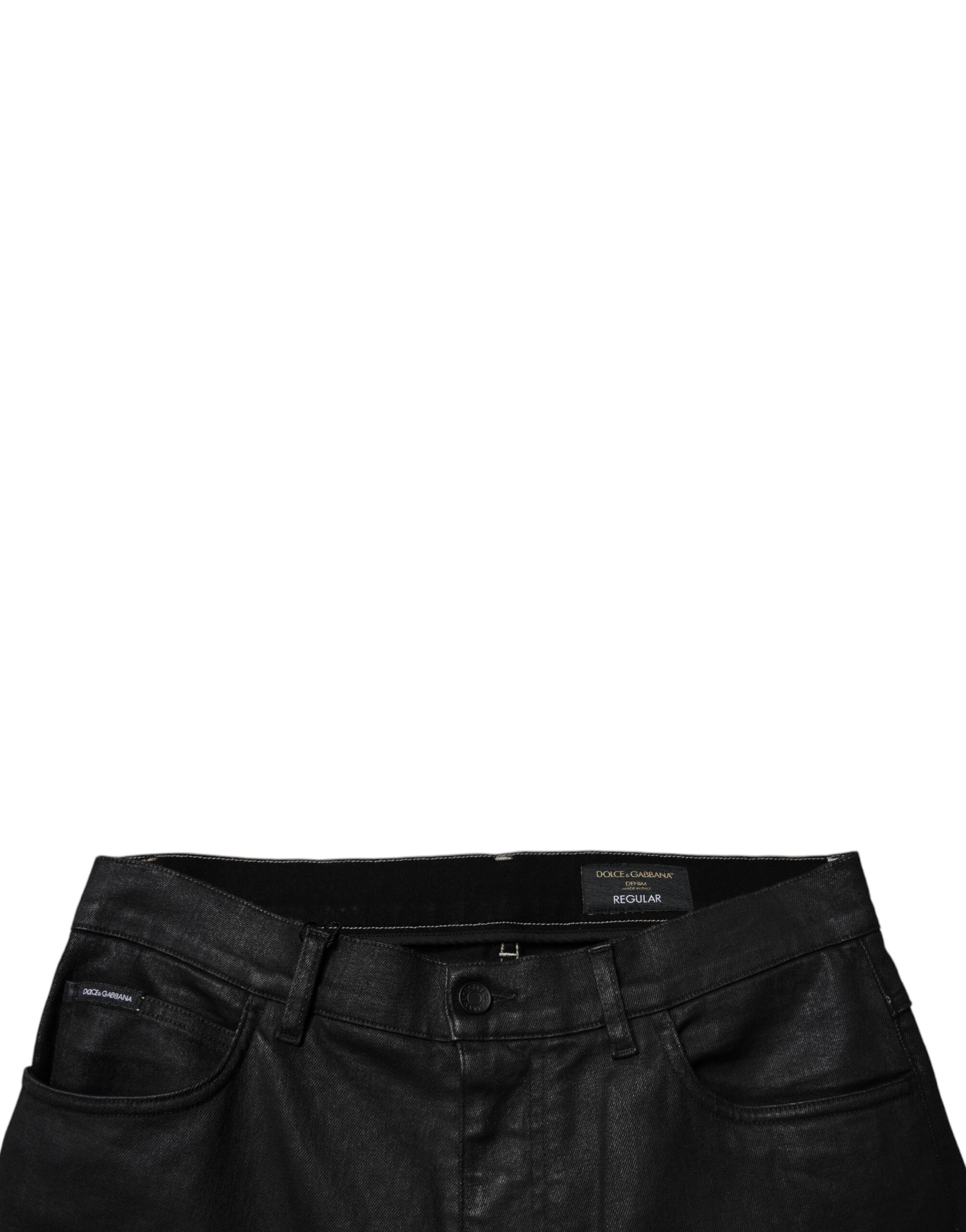 Dolce &amp; Gabbana Black Cotton Stretch Skinny Men Denim Jeans
