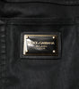Dolce &amp; Gabbana Black Cotton Stretch Skinny Men Denim Jeans
