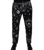 Dolce &amp; Gabbana Black Logo Bandana Cotton Loose Denim Jeans
