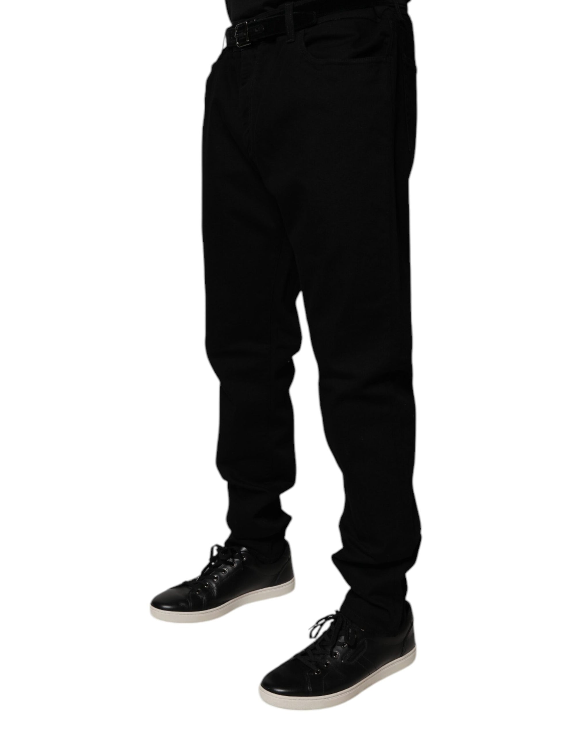 Dolce &amp; Gabbana Black Cotton Stretch Slim Fit Denim Jeans