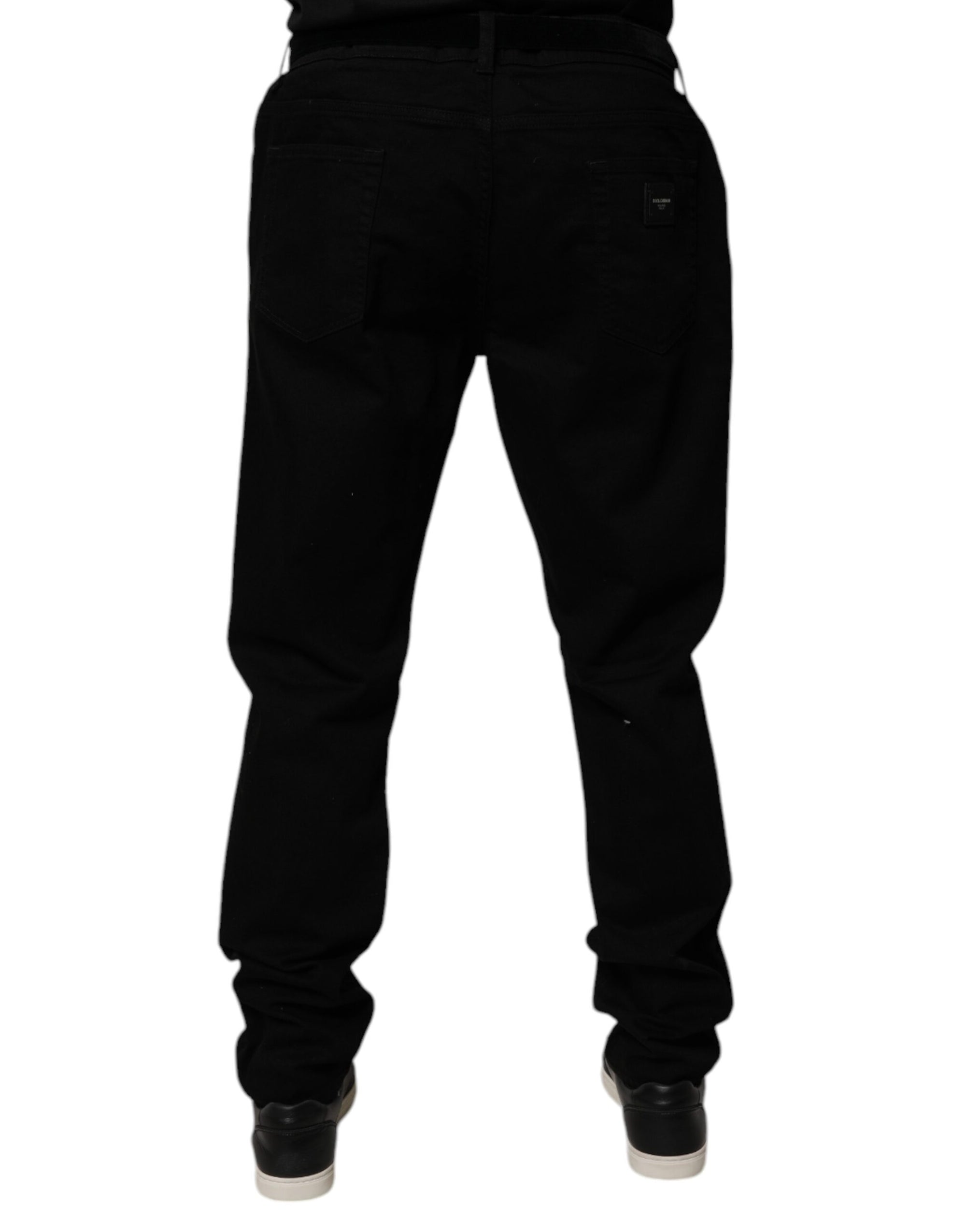 Dolce &amp; Gabbana Black Cotton Stretch Slim Fit Denim Jeans