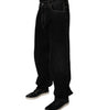 Dolce &amp; Gabbana Black Cotton Mid Waist Wide Leg Denim Jeans