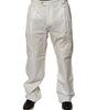 Dolce &amp; Gabbana White Linen Mid Waist Straight Men Denim Jeans
