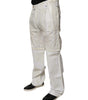 Dolce &amp; Gabbana White Linen Mid Waist Straight Men Denim Jeans