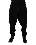Dolce &amp; Gabbana Black Cotton Jogger Cargo Sweatpants Pants