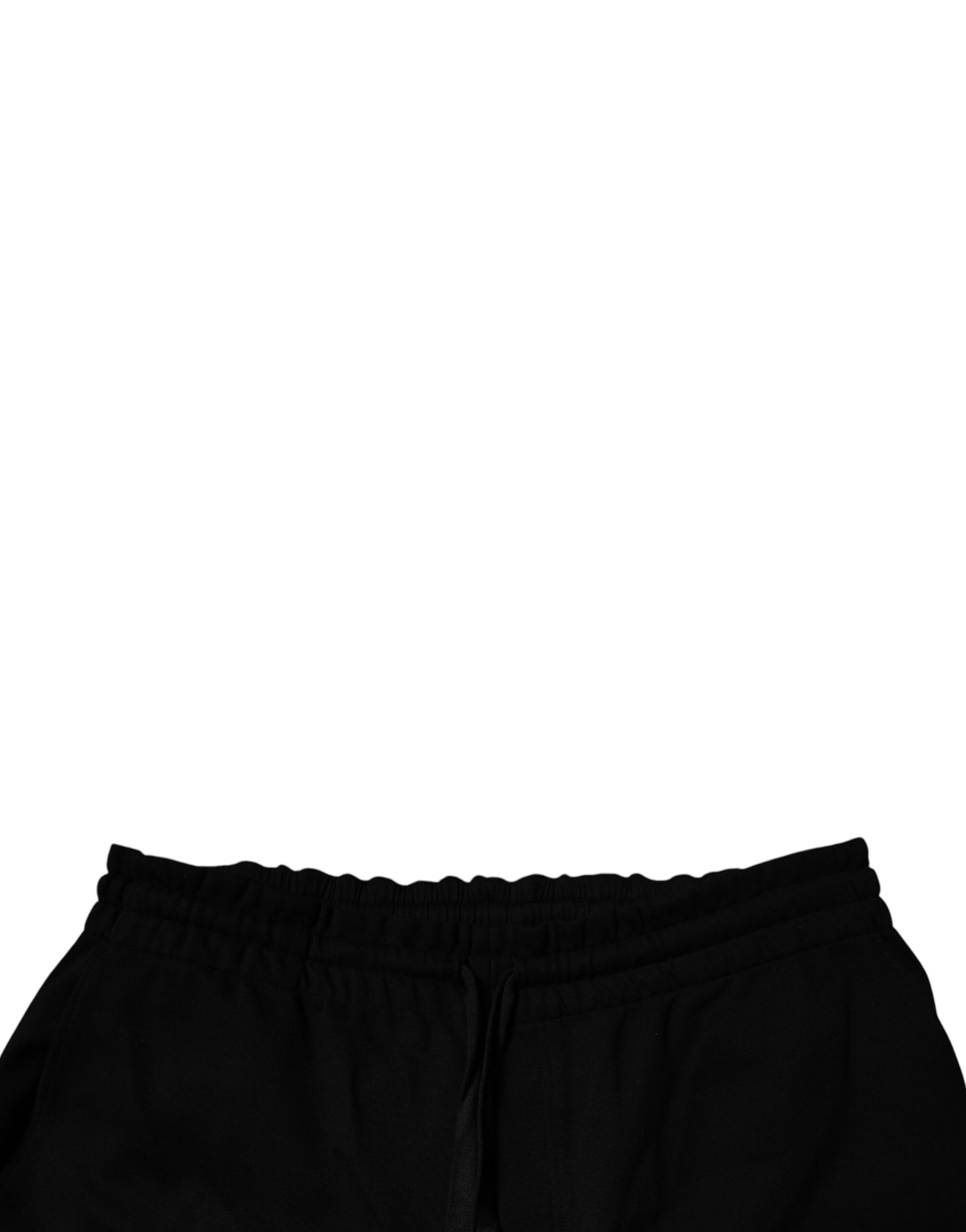 Dolce &amp; Gabbana Black Cotton Jogger Cargo Sweatpants Pants
