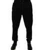 Dolce &amp; Gabbana Black Cotton Mid Waist Jogger Sweatpants Pants