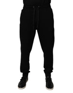 Dolce &amp; Gabbana Black Cotton Mid Waist Jogger Sweatpants Pants