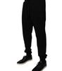 Dolce &amp; Gabbana Black Cotton Mid Waist Jogger Sweatpants Pants