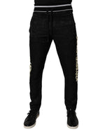 Dolce &amp; Gabbana Black Mid Waist Jogger Men Sweatpants Pants