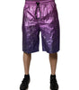 Dolce & Gabbana Metallic Pink Purple Two Tone Bermuda Shorts