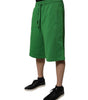 Dolce & Gabbana Green Cotton Men Sweatshorts Bermuda Shorts