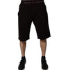 Dolce &amp; Gabbana Maroon Cotton Logo Plaque Men Bermuda Shorts