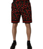 Bermuda en coton imprimé cerises noires et rouges Dolce &amp; Gabbana
