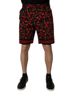Bermuda en coton imprimé cerises noires et rouges Dolce &amp; Gabbana