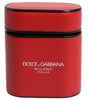 Étui à rabat pour Airpods Dolce & Gabbana en cuir de veau rouge avec logo imprimé